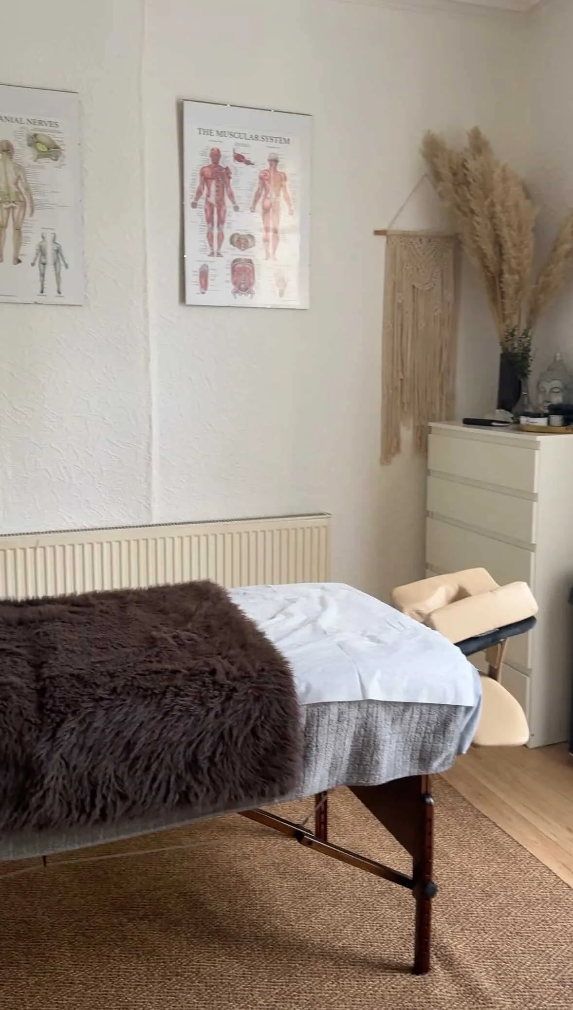 Massage table set up for a treatment at Roma Sports Therapy